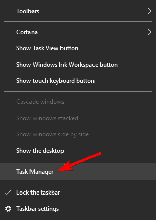 Chọn Task Manager