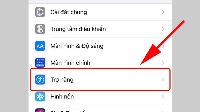 Sau khi vào Cài đặt, bạn chọn Trợ năng