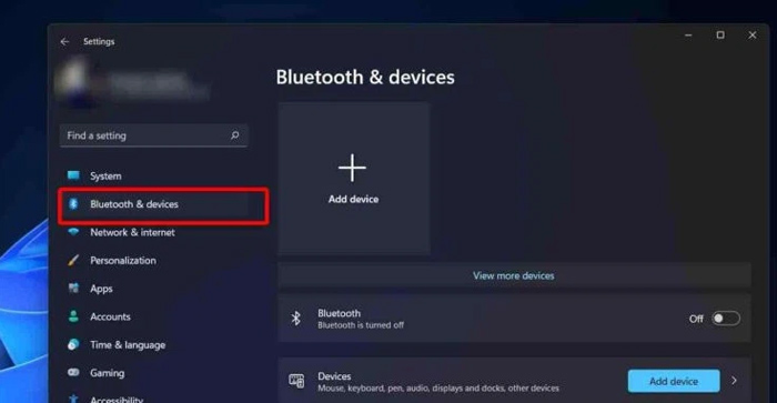 Chọn Bluetooth & Devices