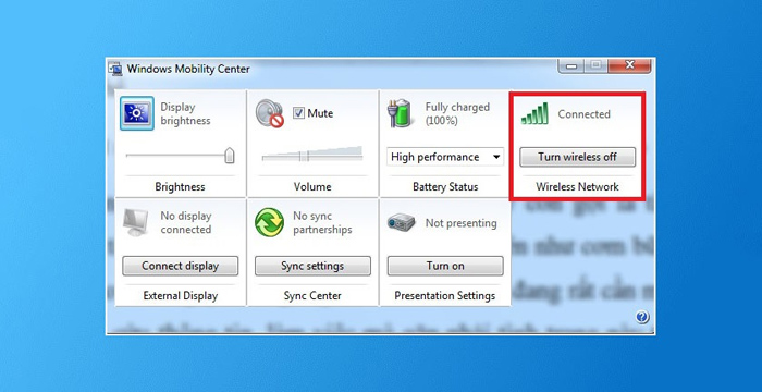 Kết nối wifi cho Laptop Windows 7