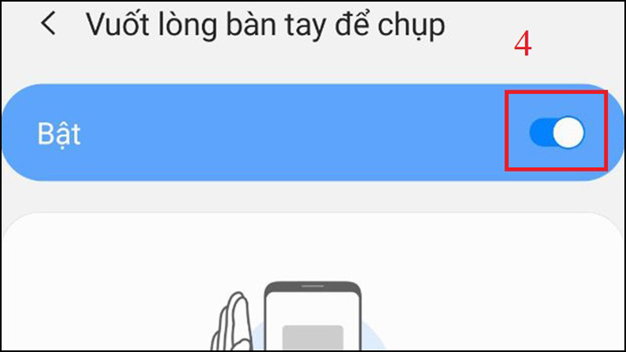 Bật tính năng để chụp màn hình