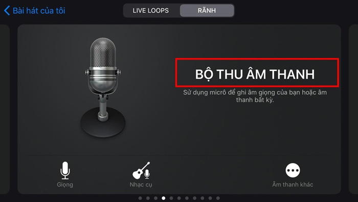 Chọn Bộ thu âm thanh