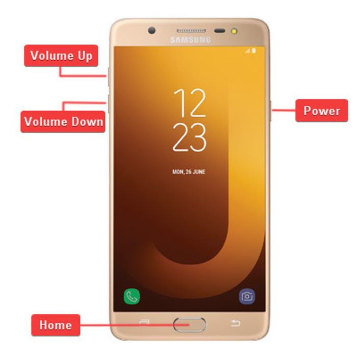 Sử dụng nút Home và nút tăng/giảm âm lượng để chụp màn hình điện thoại Samsung J7